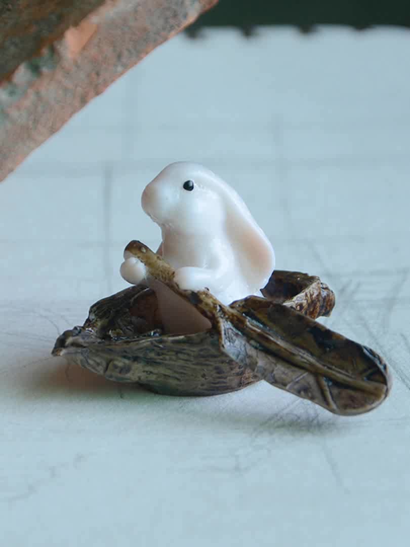 真自在創意可愛小兔子擺件zakka樹脂盆景裝飾品送男友禮物情人節