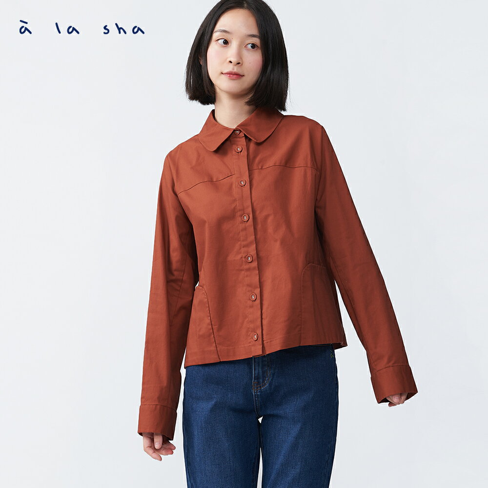 a la sha 方塊口袋襯衫
