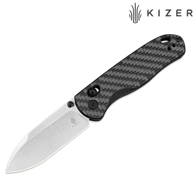 Kizer Drop Bear Nitro-V 3K碳纖維柄銀刃折刀 V3619A3