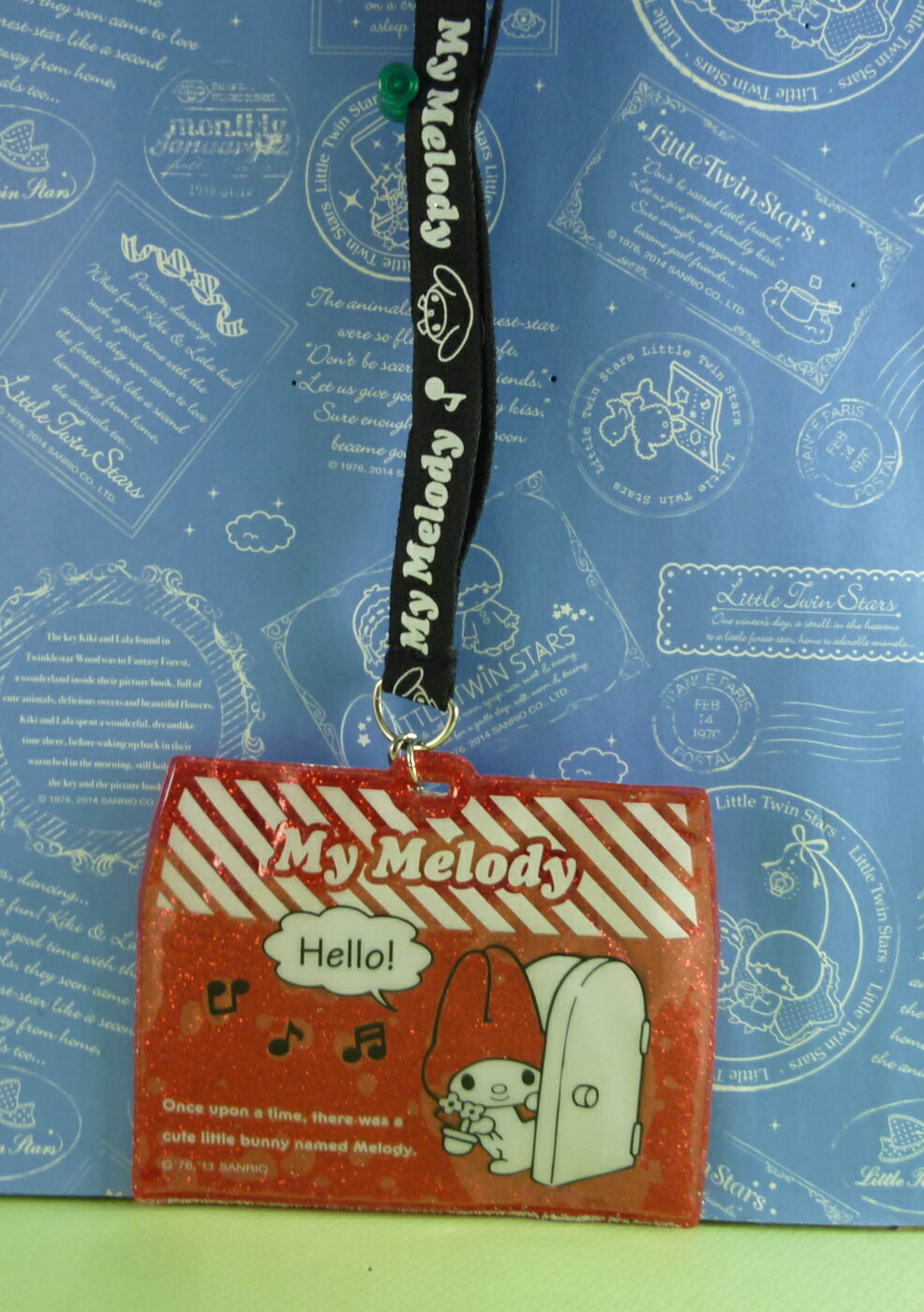 【震撼精品百貨】My Melody 美樂蒂 卡片套 亮紅 附繩 震撼日式精品百貨