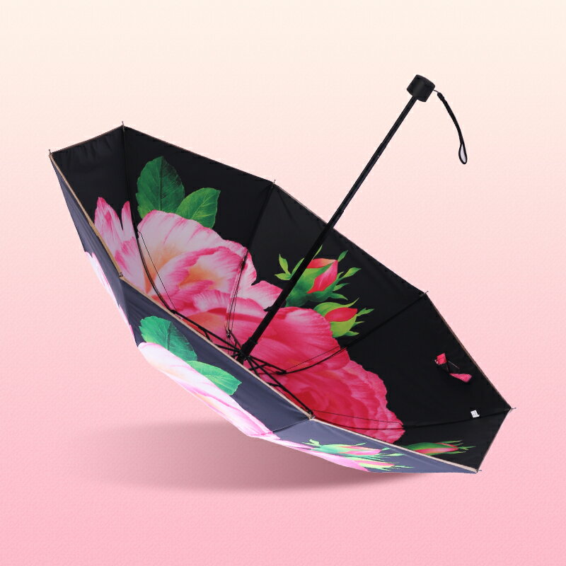 創意雙層大花朵晴雨兩用傘黑膠防曬太陽傘防紫外線遮陽傘折疊傘女