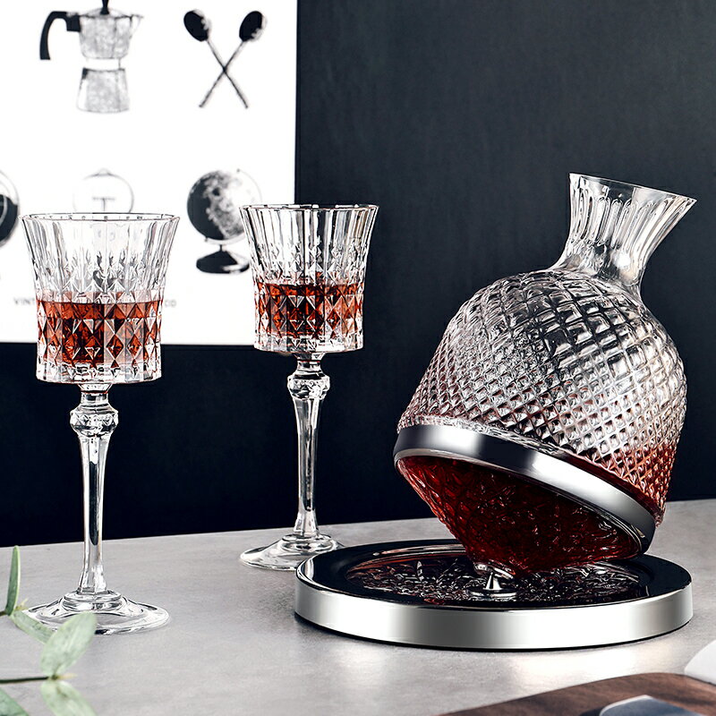 歐式高檔奢華水晶玻璃高腳紅酒杯子創意不倒翁葡萄醒酒器家用套裝