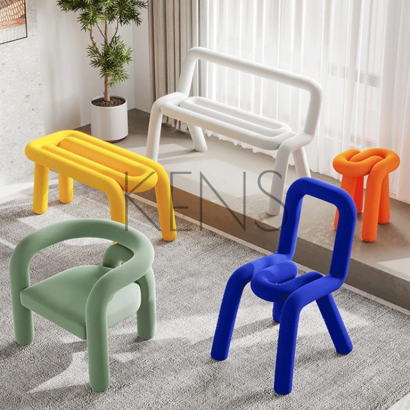 沙發 沙發椅 克萊因藍椅子ins網紅奶茶店創意餐椅異形餐椅現代簡約休閑沙發椅