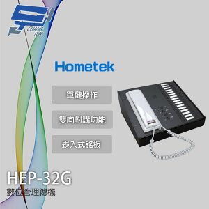 昌運監視器 Hometek HEP-32G 32按鍵 數位管理機 雙向對講 崁入式銘板【全壘打★APP下單跨店最高20%點數回饋!!】