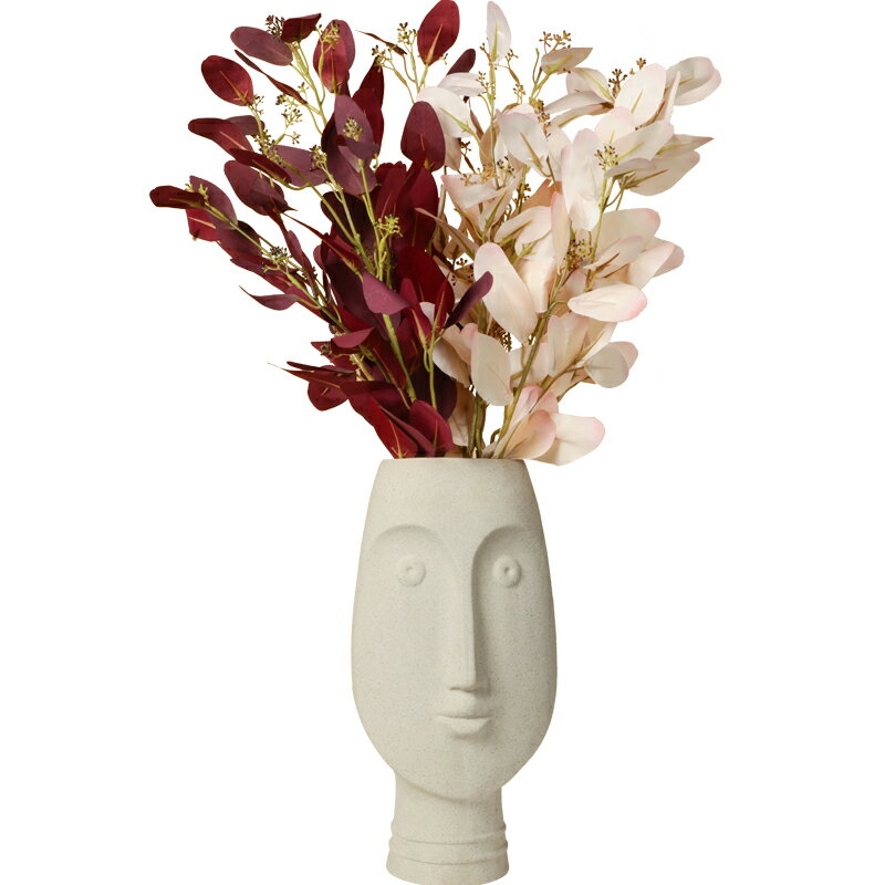 貝漢美北歐ins尤加利葉圓葉仿真花假花客廳花瓶插花擺件裝飾品