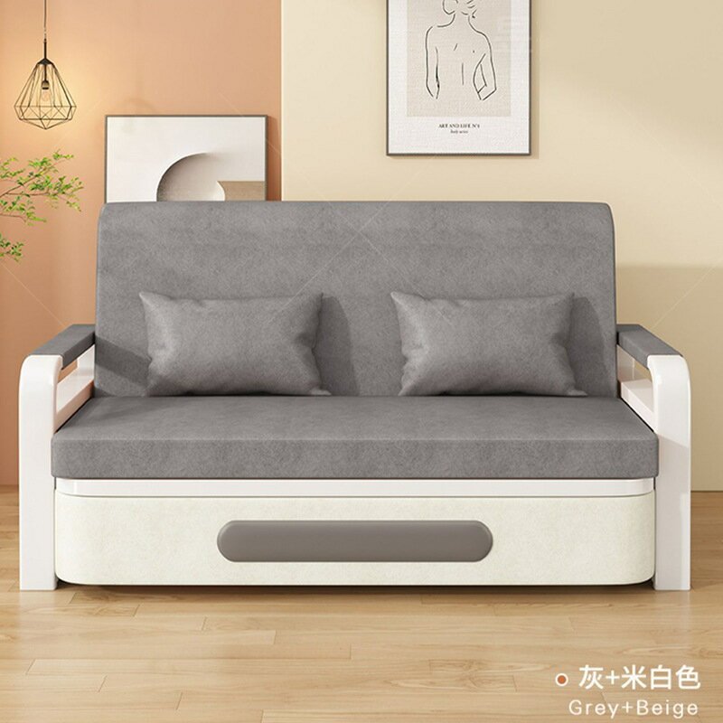 免運 沙發床 沙發床折疊兩用陽臺多功能床小戶型沙發2023新款網紅雙人伸縮床-快速出貨