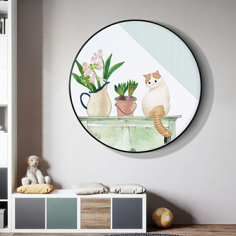 5D鉆石畫滿鉆新款貓咪貼鉆十字繡客廳臥室圓形動物植物鉆石繡