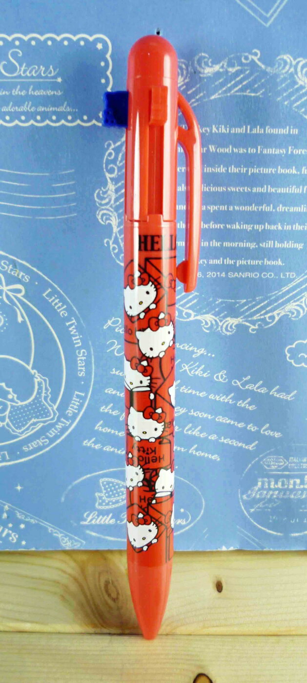 【震撼精品百貨】Hello Kitty 凱蒂貓 KITTY多色原子筆-3色-紅滿版(頭) 震撼日式精品百貨