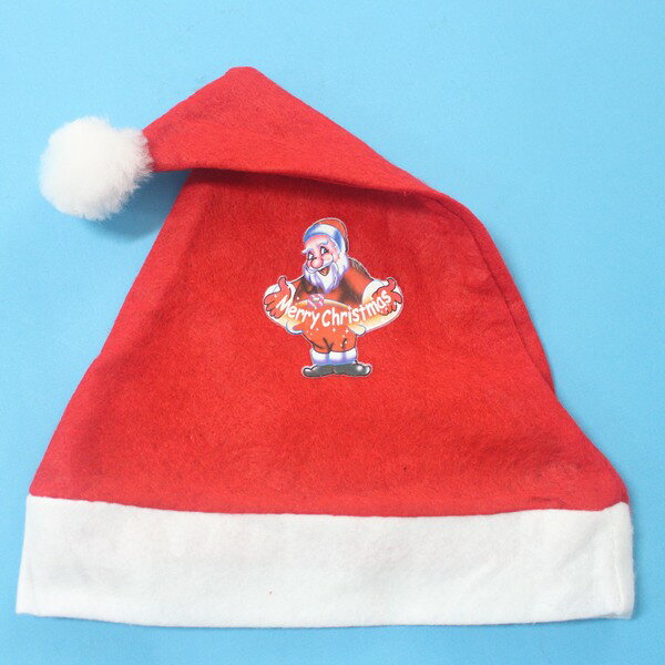 印花 小聖誕帽 不織布(兒童專用)/一包12頂入(定20) 兒童聖誕帽-5601