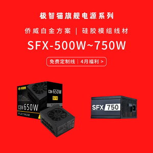 極智貓白金牌全模組SFX500 600 750W靜音itx機箱小電源全漢海盜船