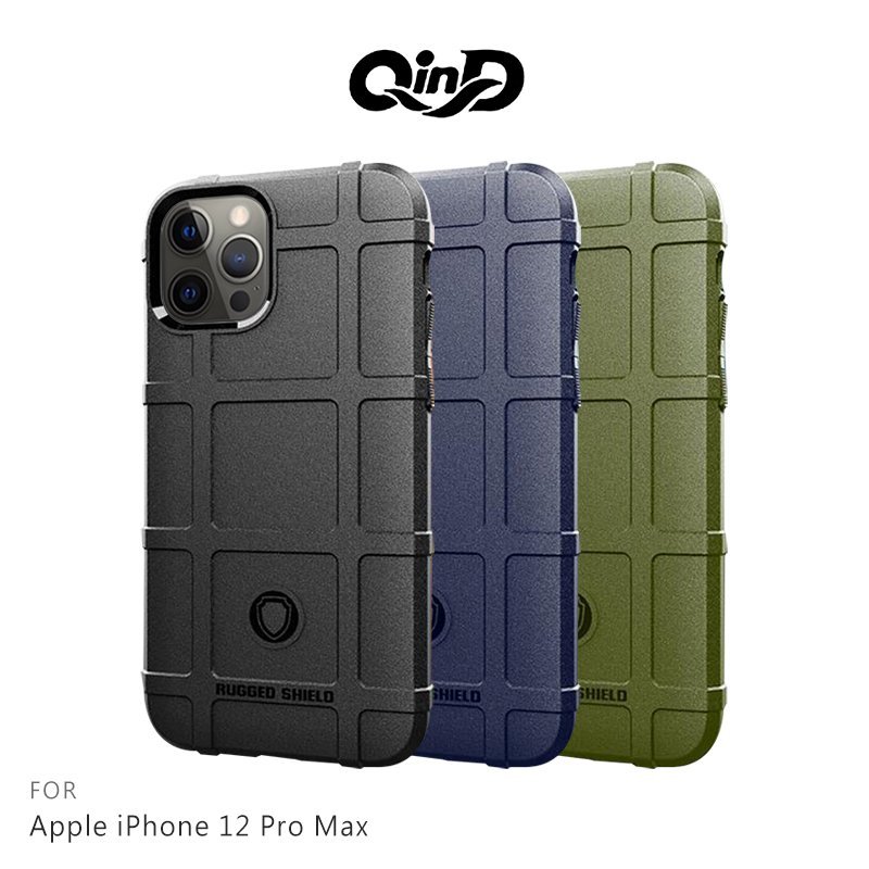 QinD Apple iPhone 12 Pro Max (6.7吋) 戰術護盾保護套【APP下單4%點數回饋】
