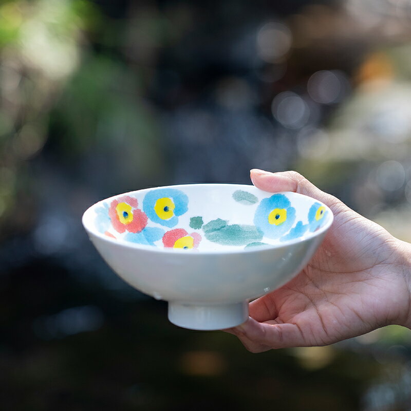 山水間繁花手繪餐具套裝景德鎮陶瓷好看甜品飯碗杯子家用創意中式