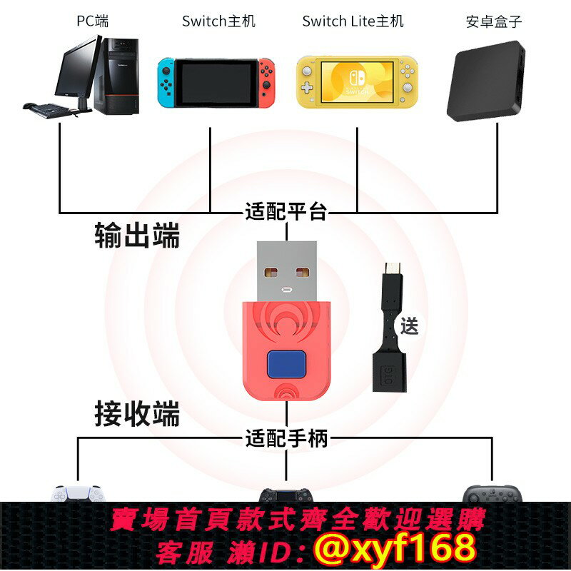 {保固一年 可打統編}AOLION澳加獅 ns手柄轉換器switch手柄pro接收器ps5精英ps4手柄PC電腦無線藍牙適配器