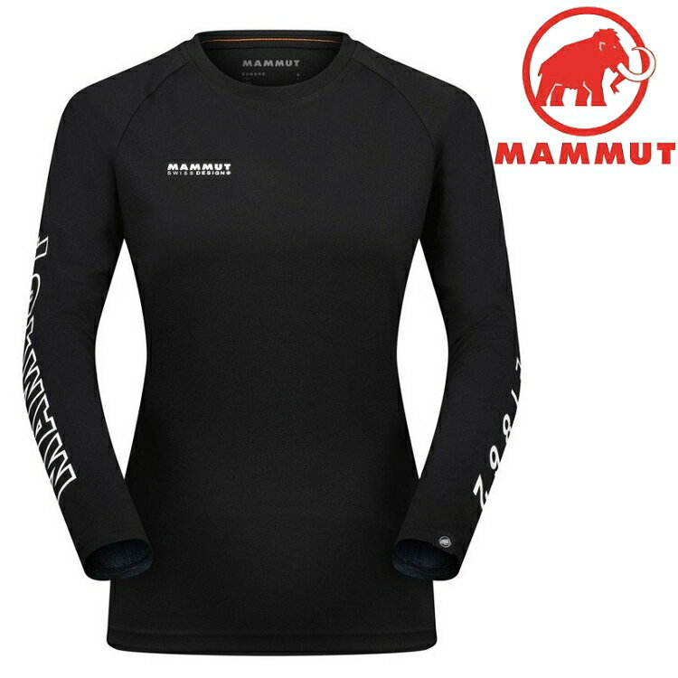 Mammut 長毛象 QD Logo Print Longsleeve T-Shirt AF 女款 圓領長袖上衣 1016-01040 00739 黑/白 PRT3