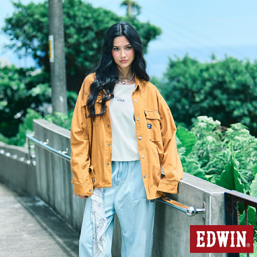EDWIN 男款 工裝夾克外套 (土黃色)