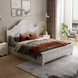 實木床現代簡約1.5米家用主臥雙人床1.8m經濟型出租房1.2m單人床