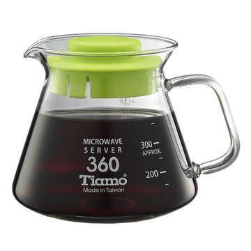 金時代書香咖啡 Tiamo 耐熱玻璃咖啡花茶壺 360cc 透過SGS檢測合格 HG2296G