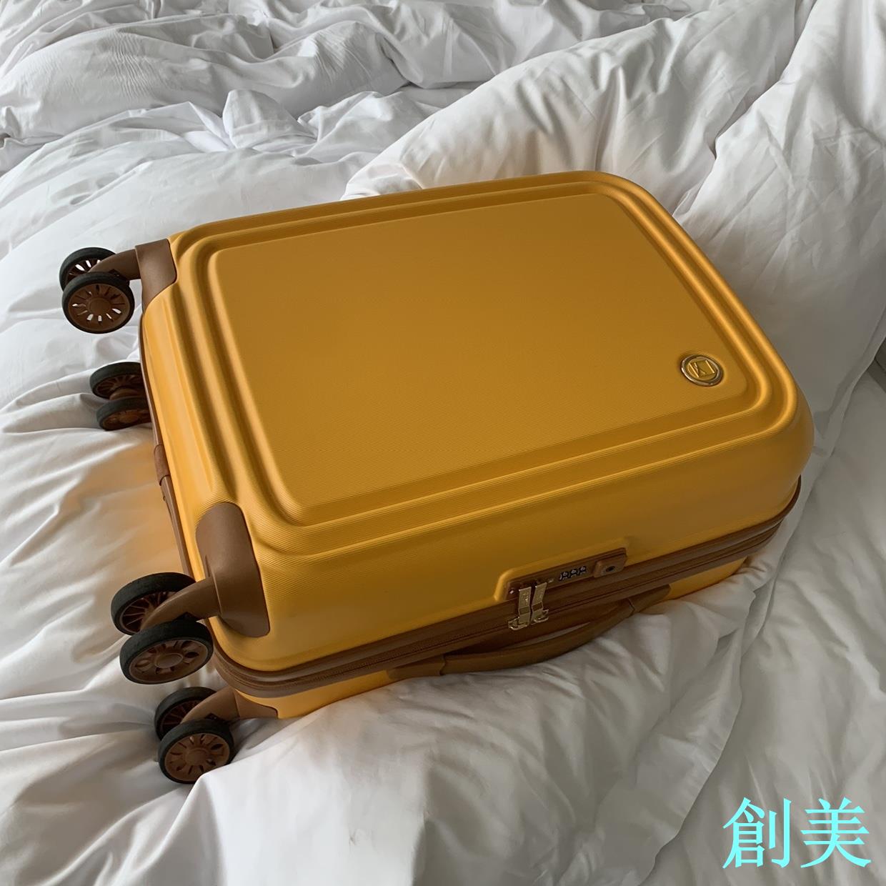 ito᷂旗艦店官方日本復古黃色20寸超輕登機行李箱密碼旅行箱靜音2-創美