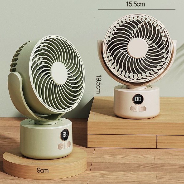 正品新款戶外露營風扇Usb充電三腳架大風力數顯自動搖頭小電風扇【Snowbelle優選】