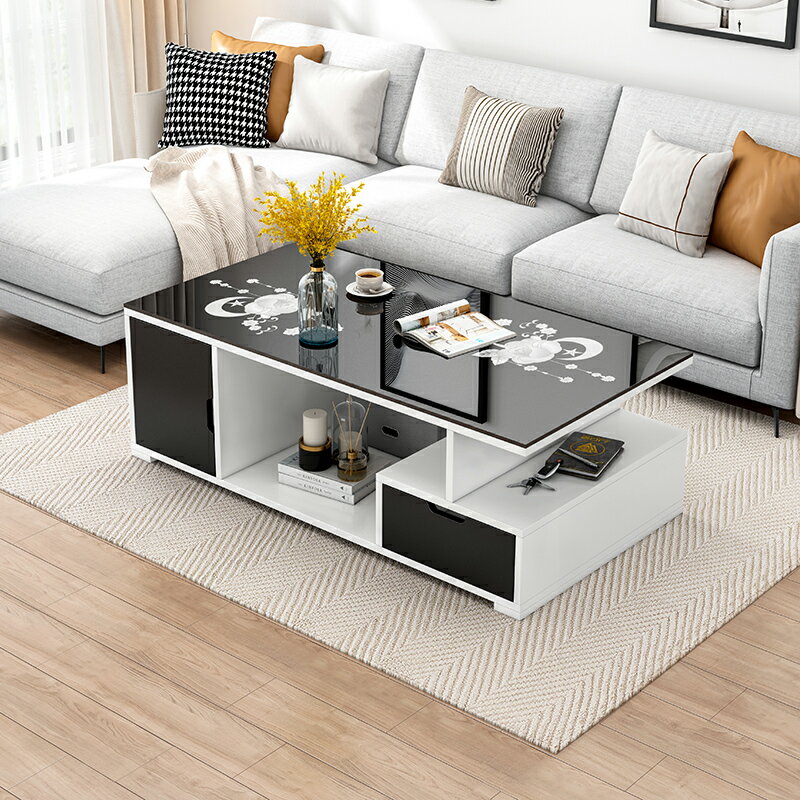 茶幾客廳家用小戶型現代簡約創意沙發小桌子茶幾鋼化玻璃歐式茶桌