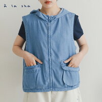 a la sha 貓咪牛仔連帽背心 a la sha 貓咪牛仔連帽背心