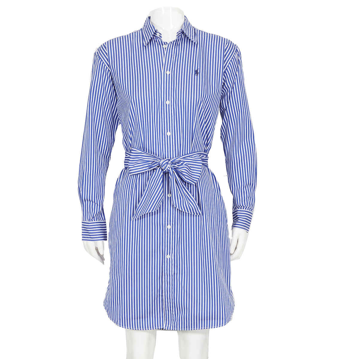 ralph lauren blue and white striped dress