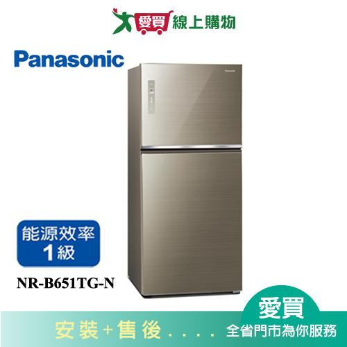 Panasonic國際650L雙門變頻玻璃冰箱NR-B651TG-N含配送+安裝【愛買】
