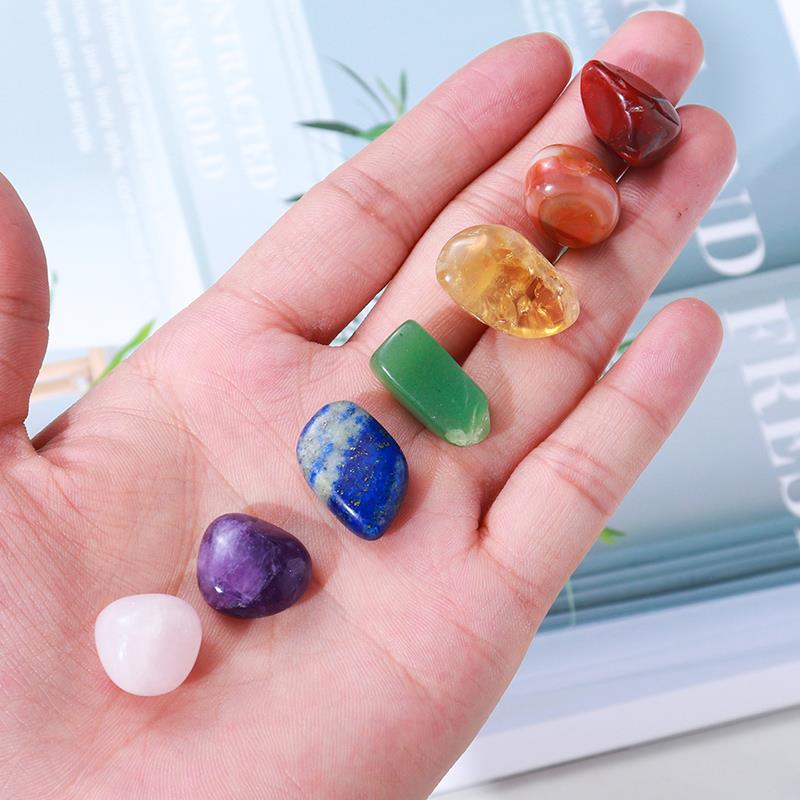 天然水晶原石套裝礦石標本七色寶石晶體兒童科普禮物擺件凈化消磁