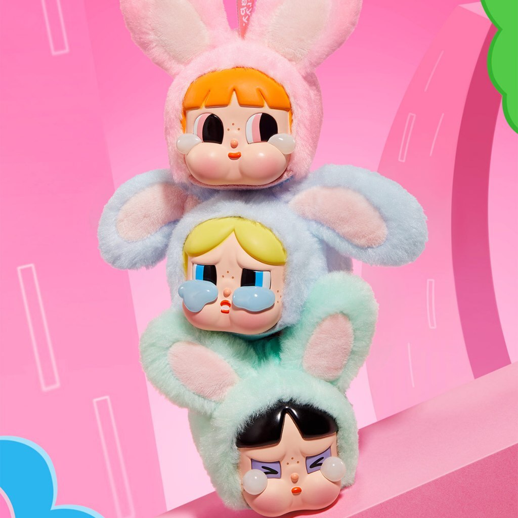現貨 泡泡瑪特 X CRYBABY 飛天小女警 搪膠臉毛絨 ❤️ popmart 鑰匙圈 吊飾 | 米娜生活