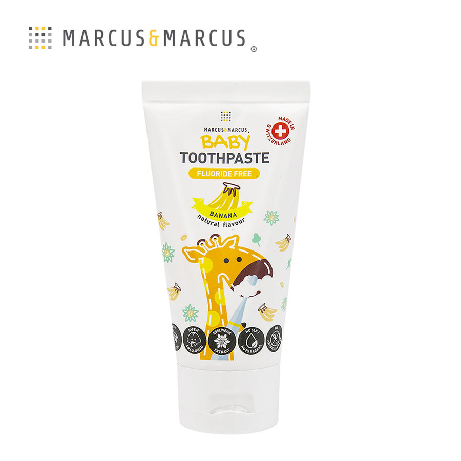 【加拿大 Marcus & Marcus】6m+ 瑞士天然雪絨花嬰兒牙膏-香蕉 (不含氟) 50ml