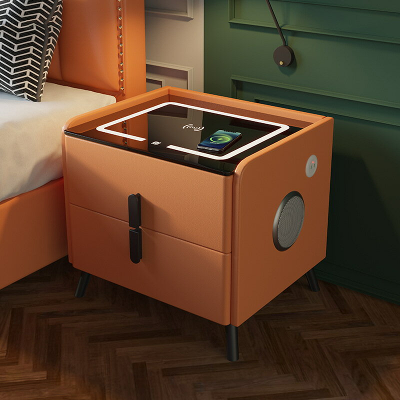 【免運】美雅閣| 實木智能床頭櫃無線充電小型床邊櫃小櫃子儲物櫃輕奢多功能收納櫃