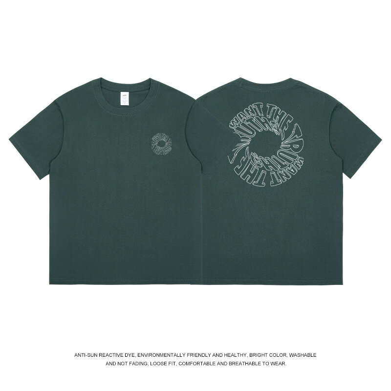 【喜挖】歐美街頭潮人字母印花圓領T恤夏季小眾設計感酷boy穿搭純棉短袖t 0