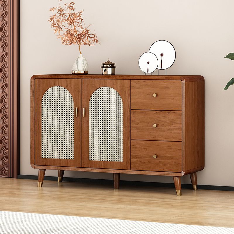 免運 附發票 超低價 工廠直銷 新中式復古餐邊櫃靠墻家用客廳廚房多功能大容量儲物收納置物櫥櫃 快速發貨