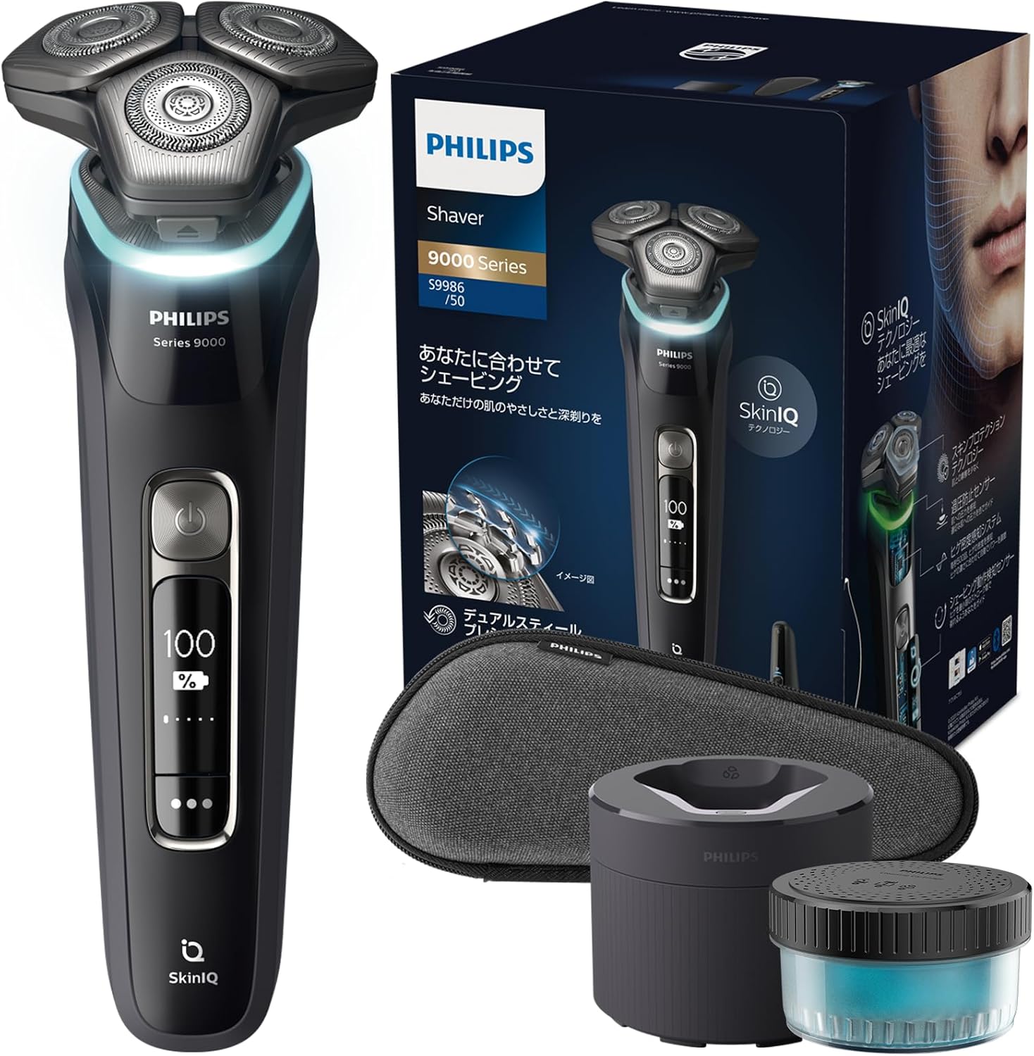 Philips S9986/50 Shaver Series 9000 乾濕兩用電動刮鬍刀 Quick Clean Pod清洗組 黑色