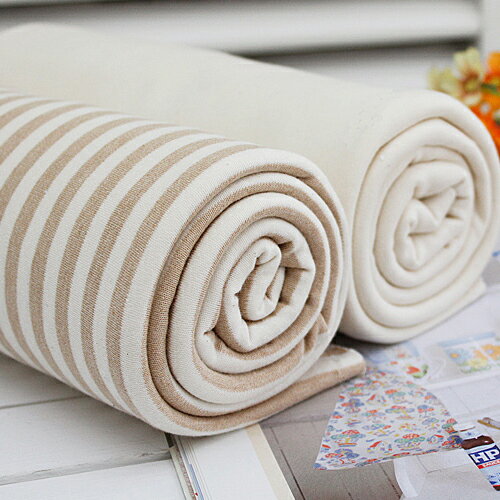 天然彩棉 有機棉 雙面針織 寶寶布料 簡單條紋 GT603