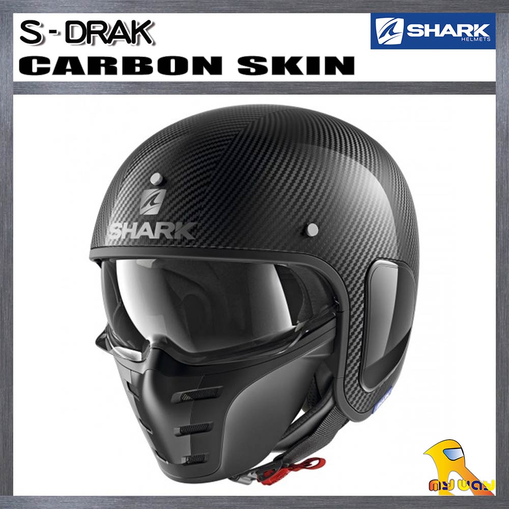 ~任我行騎士部品~ SHARK S-DARK CARBON SKIN 裸 碳纖維 半罩 闇騎 鬼面 3/4 SDARK