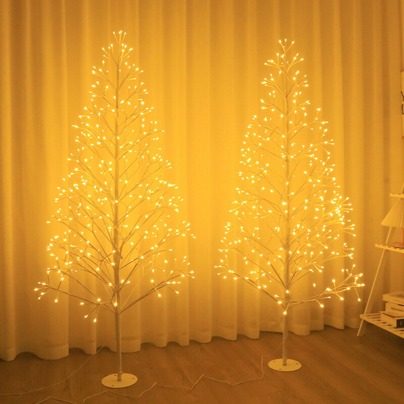 led聖誕樹暖色房間簡約氛圍燈聖誕裝飾臥室樹燈佈置彩燈節日裝飾
