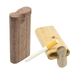 木頭菸盒便捷式菸具配長方形帶陶瓷香菸管