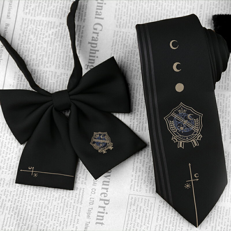 領結領帶日與暮 原創酷jk領帶女休閑Dk領帶男制服 領結【淘夢屋】