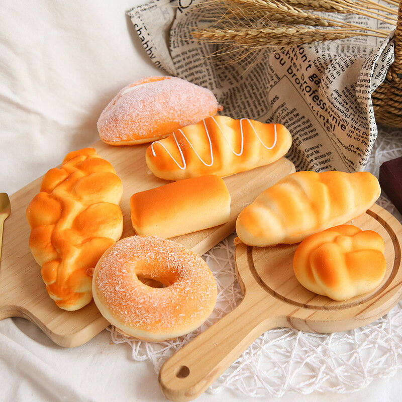 趣淘仿真面包pu假蛋糕法棍擺件軟裝飾烘焙攝影道具慢回彈面包模型