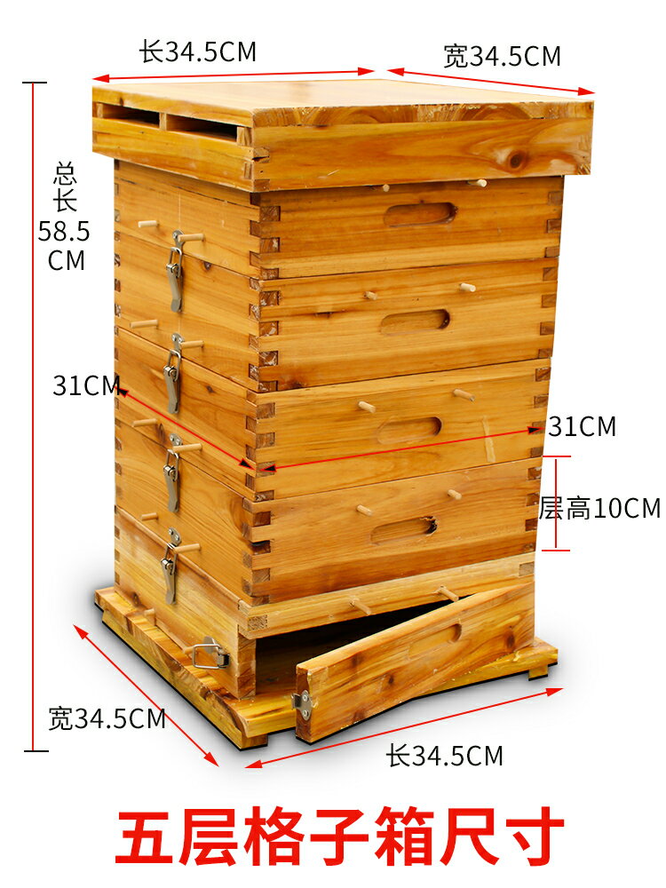 蜂箱養蜂箱蜜蜂箱格子箱中蜂土養蜂箱全套蜜蜂箱煮臘杉木蜂箱養蜂工具蜂 
