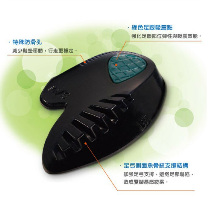 3D足弓腳跟墊-1雙 【GelSmart吉斯邁】TG-GHP450F 3