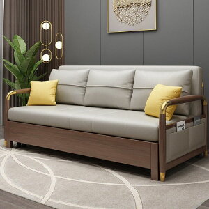 折疊沙發床新中式坐臥兩用沙發高端實木儲物床多功能家用沙發床