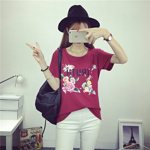 韓版短袖印花T恤 (4色，M~XL) 【OREAD】【限定加碼✿全館滿額再折】