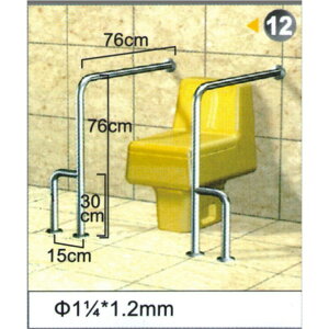 不銹鋼安全扶手-12(1.2＂*1.2mm)76cm*76cm*15cm扶手欄杆 衛浴設備 2支一組 運費另問