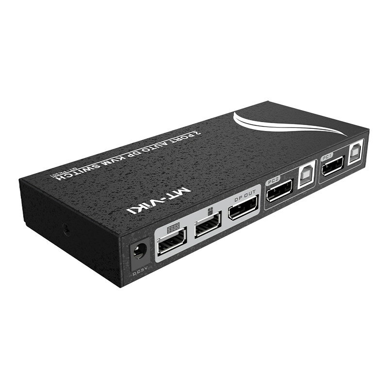 邁拓維矩MT-PK201 KVM切換器2口DP電腦顯示器USB鍵鼠自動共享打印機2進1出二合一支持熱鍵切換4k/60hz 4