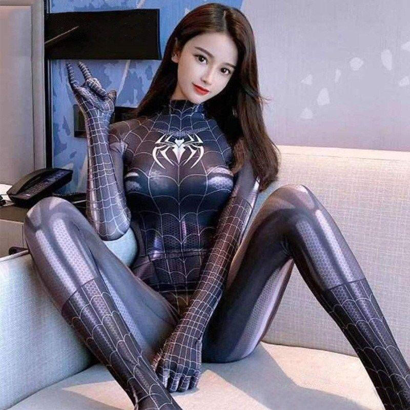蜘蛛人 女蜘蛛人 緊身 大尺碼 cosplay 緊身 性感 變派對 交換生日禮物 cos 角色扮演