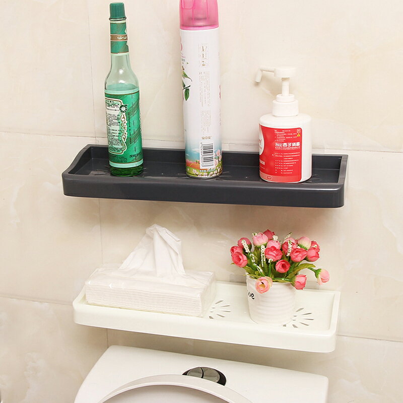 衛生間馬桶置物架壁掛衛生紙巾免打孔粘貼墻上廁所家用收納架神器