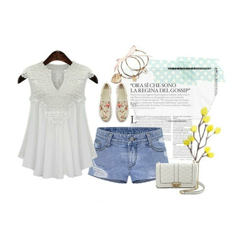 中大尺碼女裝 歐美寬鬆百搭蕾絲雪紡衫 雪紡上衣 無袖上衣 櫻桃嚴選胖MM都可以穿 1