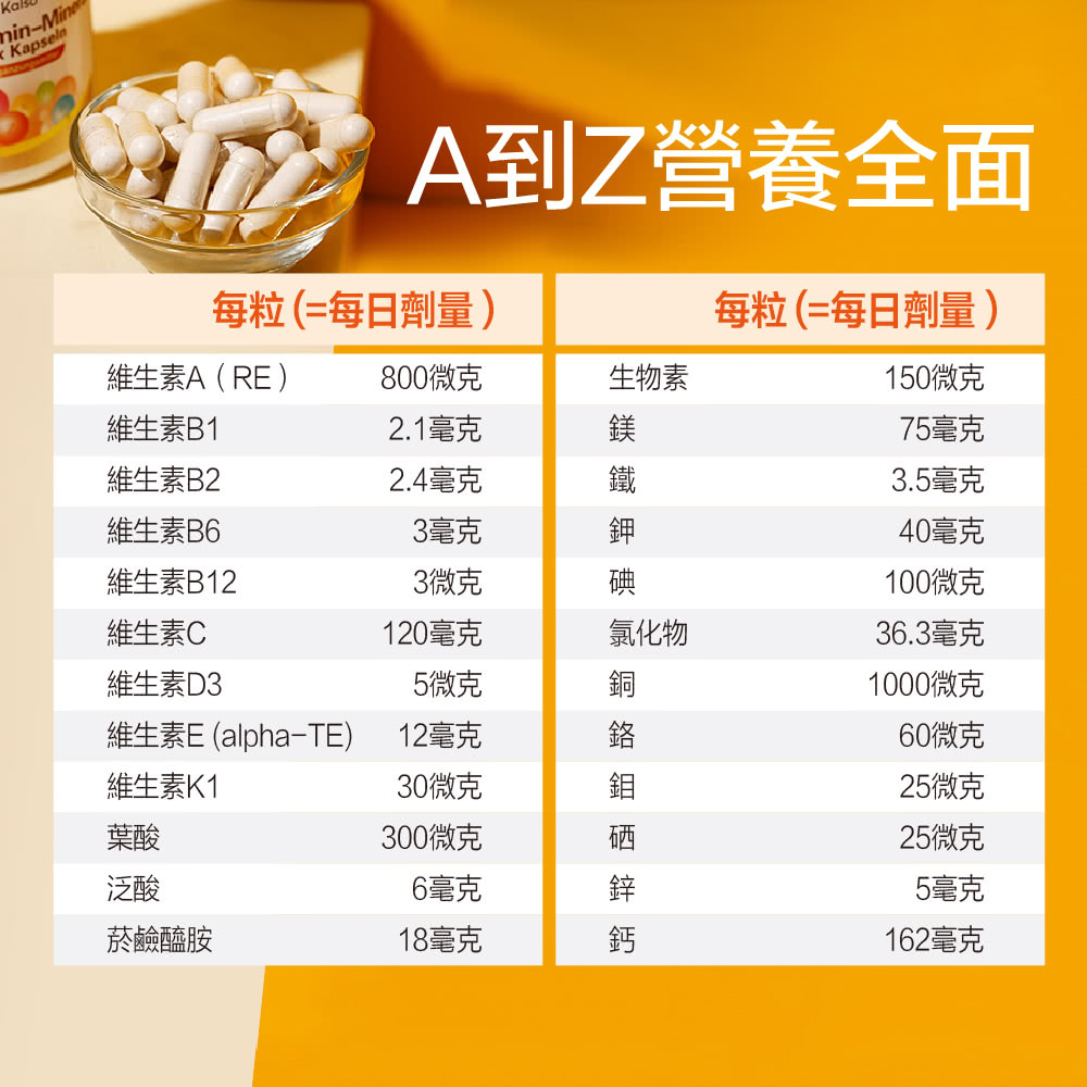 【Kalso 科德司】綜合維生素膠囊(150粒/瓶) 優質德國進口產品 海翔生技 7